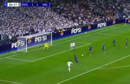 Golul lui Diomande în meciul Real Madrid - Leipzig 4-1. Foto: captură X/@Kabutey_7