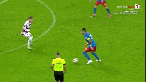 Muhar, gol egalizator în FCSB - Rapid, în minutul 58. Foto: captură Prima Sport