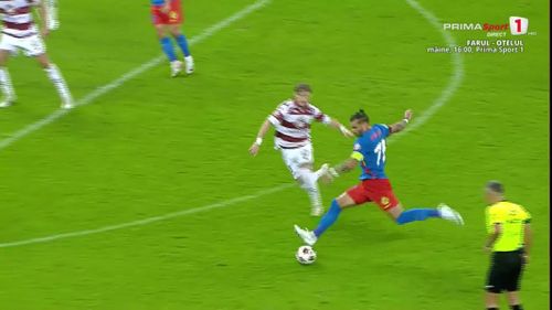 Muhar, gol egalizator în FCSB - Rapid, în minutul 58. Foto: captură Prima Sport