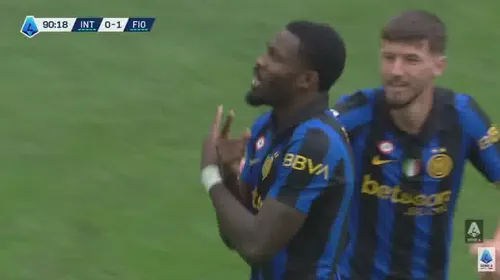 Golul egalizator marcat de Marcus Thuram în meciul cu Fiorentina. Foto: captură YouTube @SerieA