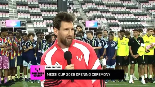 Lionel Messi, discurs viral la Messi Cup (FOTO: captură ESPN)