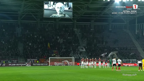 Momentul de reculegere în memoria lui Răzvan Apostolescu / foto: capturi Prima Sport