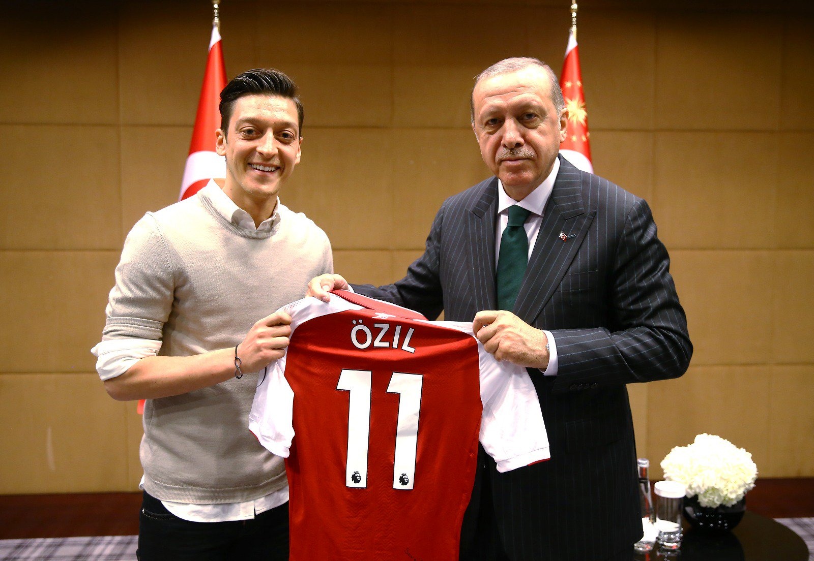 Ozil și Erdogan la Londra, în 2018