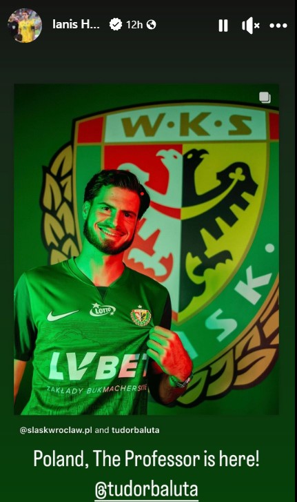 A semnat  Tudor Băluță  s-a transferat  la Slask Wroclaw