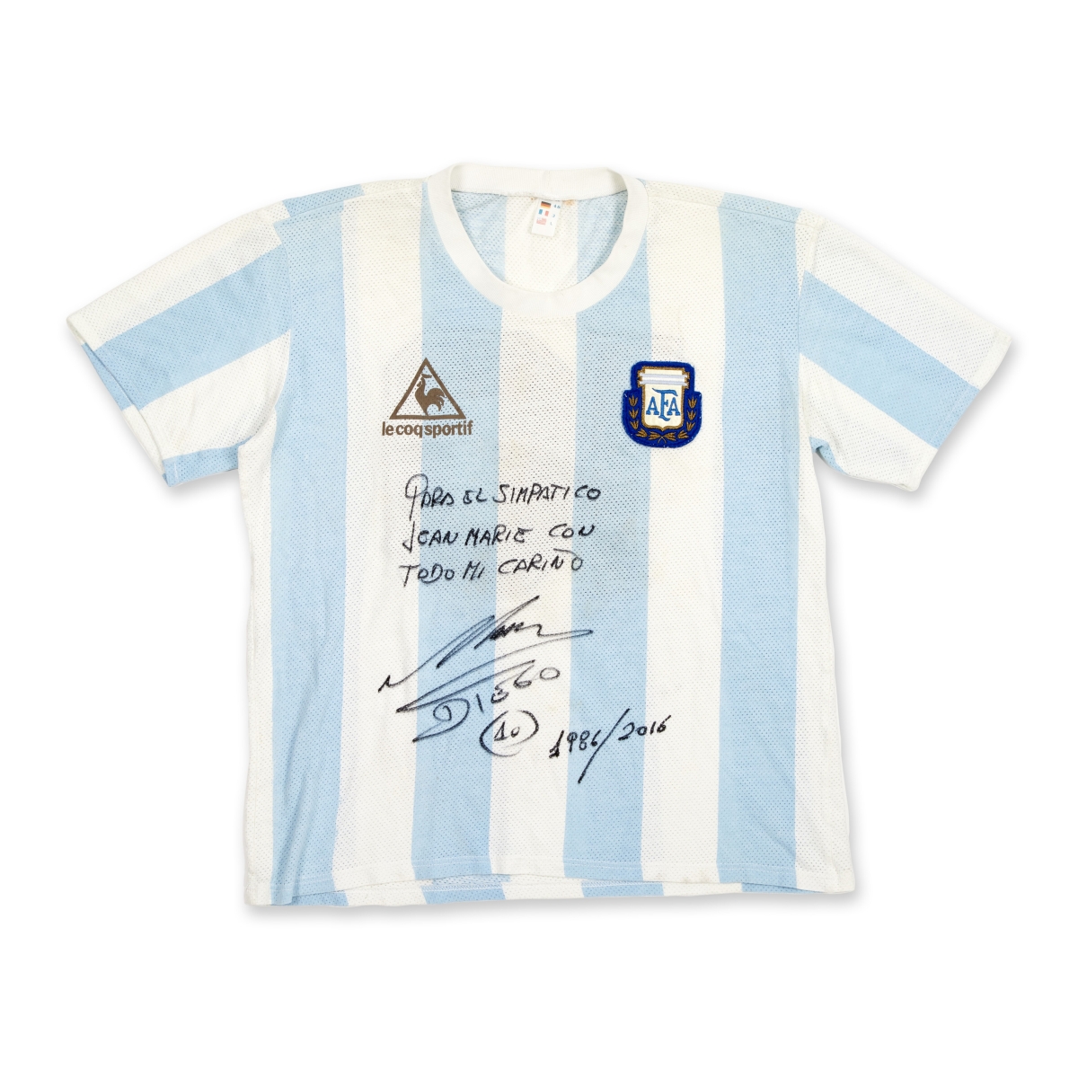 Tricoul pe care Diego Maradona i l-a oferit lui Pfaff după meciul dintre Belgia și Argentina din 1986