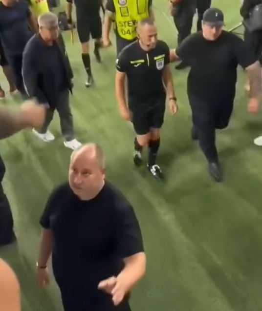 Arbitrul Coza, stropit de un fan după FCSB - Poli Iași