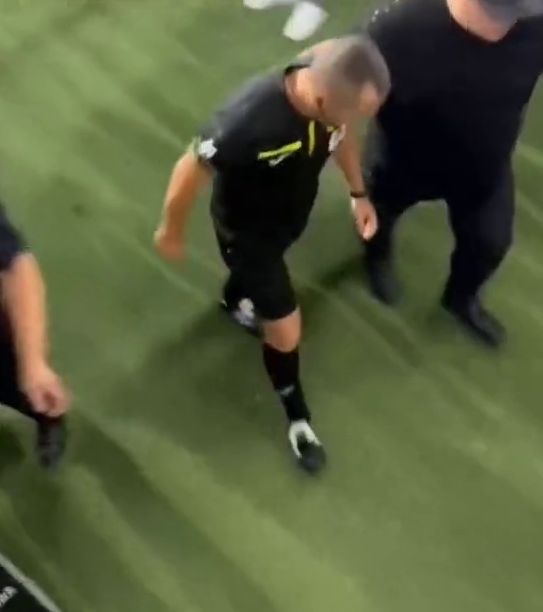 Arbitrul Coza, stropit de un fan după FCSB - Poli Iași
