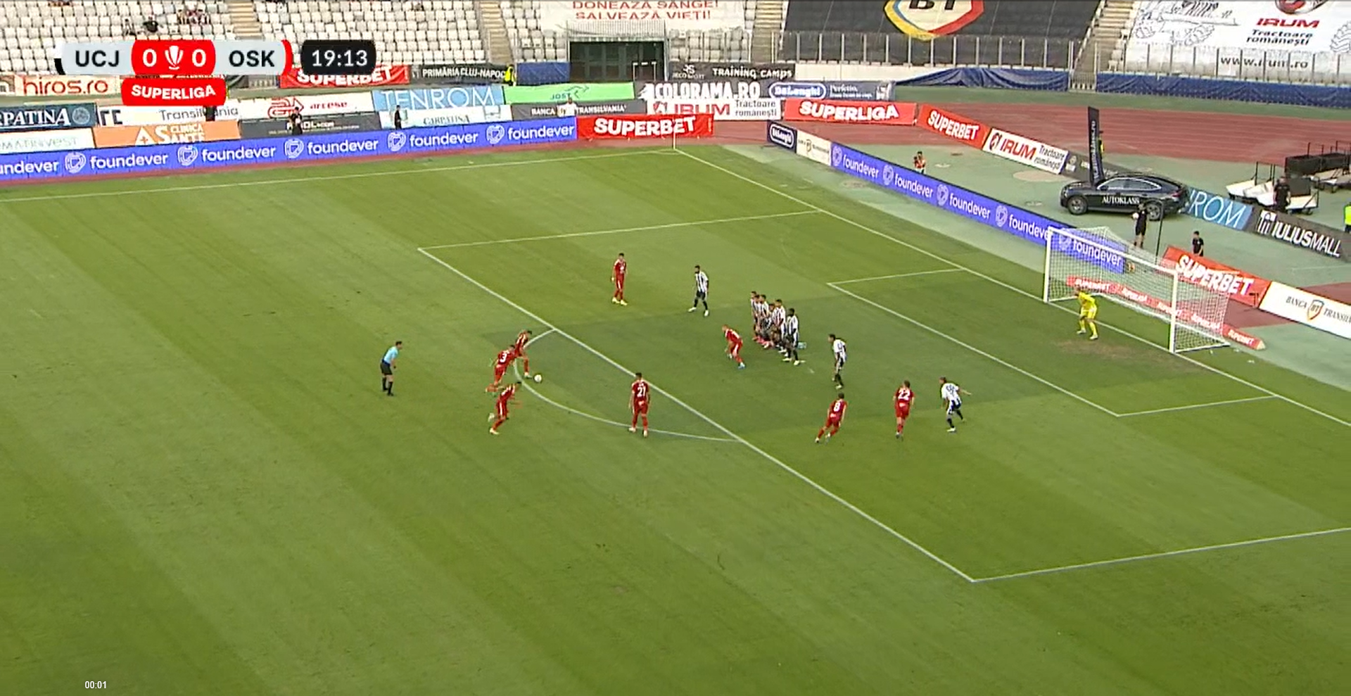 Fază comică la U Cluj - Sepsi / Foto: Prima Sport5.png