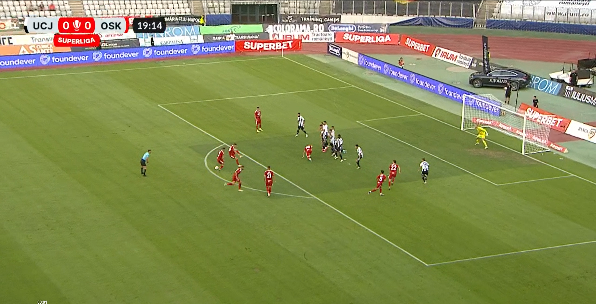 Fază comică la U Cluj - Sepsi / Foto: Prima Sport7.png