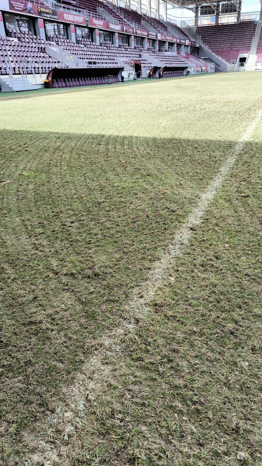 Cum arată gazonul pe stadionul Giulești