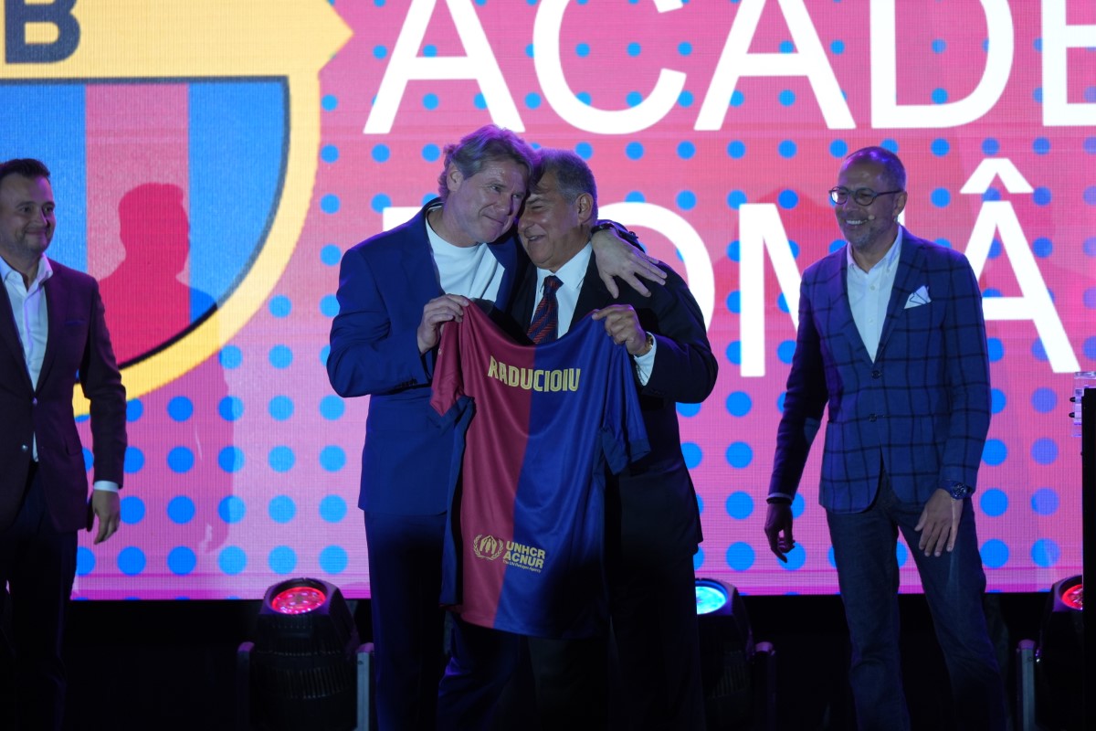 Joan Laporta, lansare academie Barcelona București. Foto: Iosif Popescu