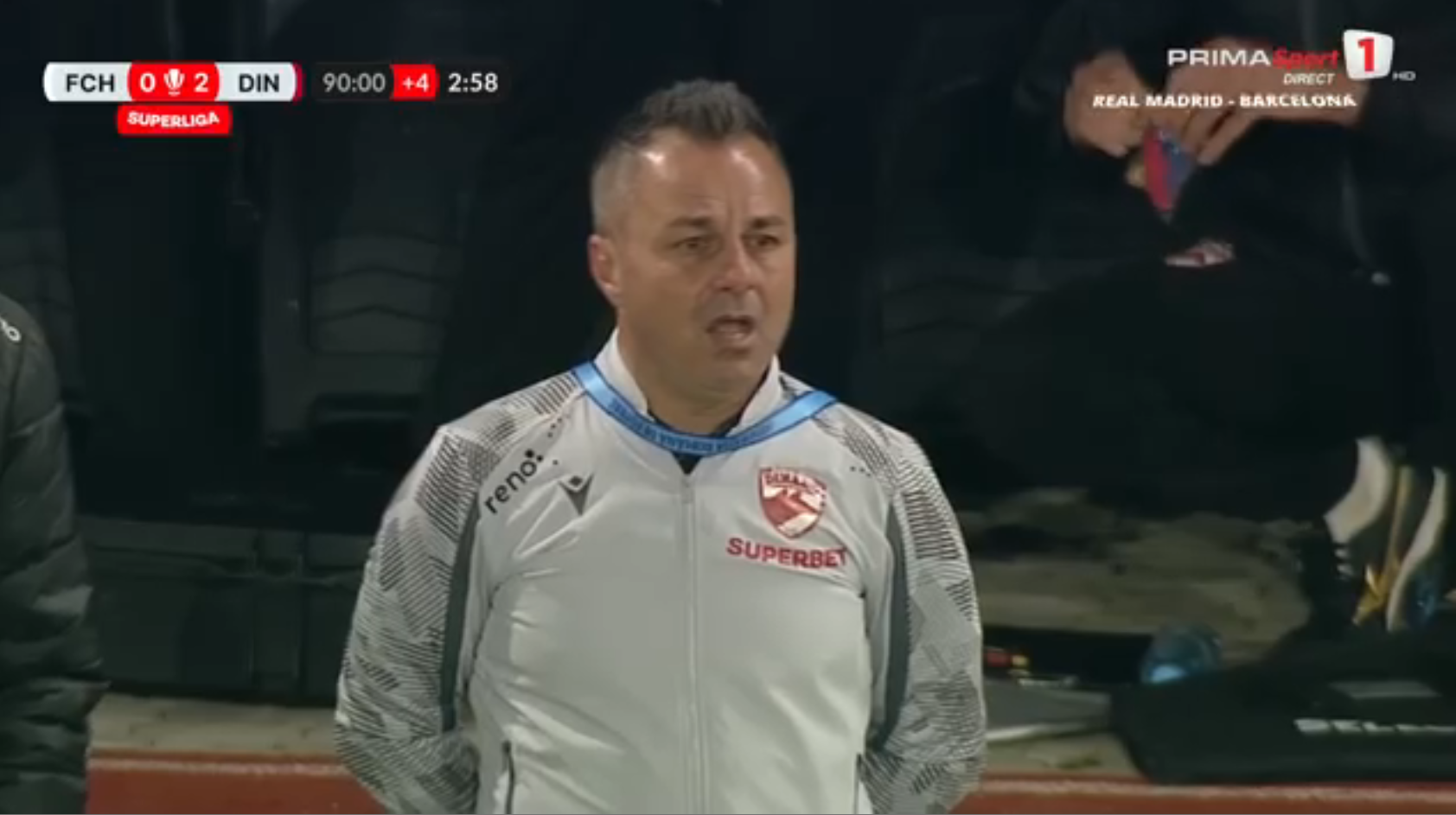 Hermannstadt - Dinamo: Florentin Petre, cu ochii în lacrimi. Foto: captură Prima Sport