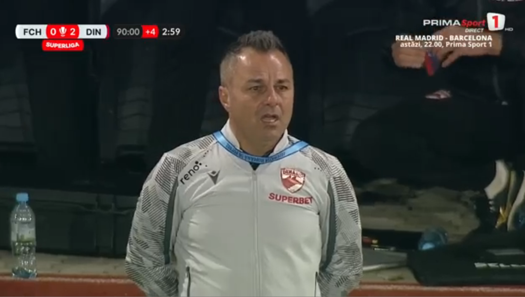 Hermannstadt - Dinamo: Florentin Petre, cu ochii în lacrimi. Foto: captură Prima Sport