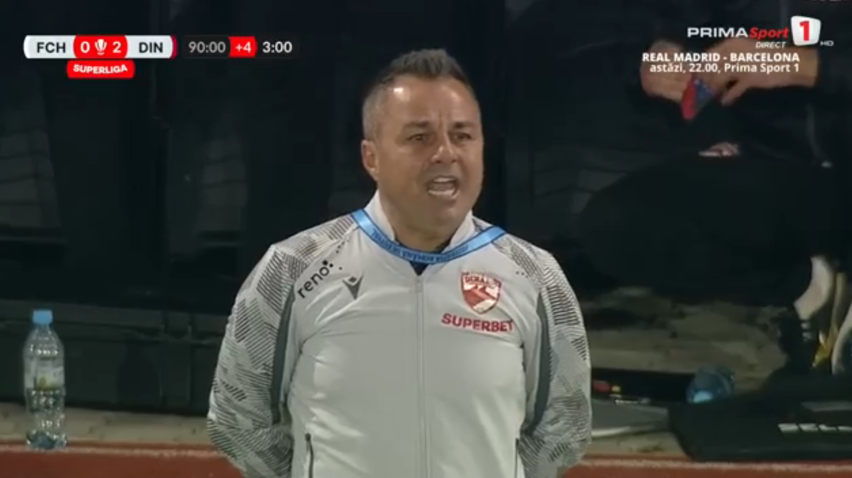 Hermannstadt - Dinamo: Florentin Petre, cu ochii în lacrimi. Foto: captură Prima Sport