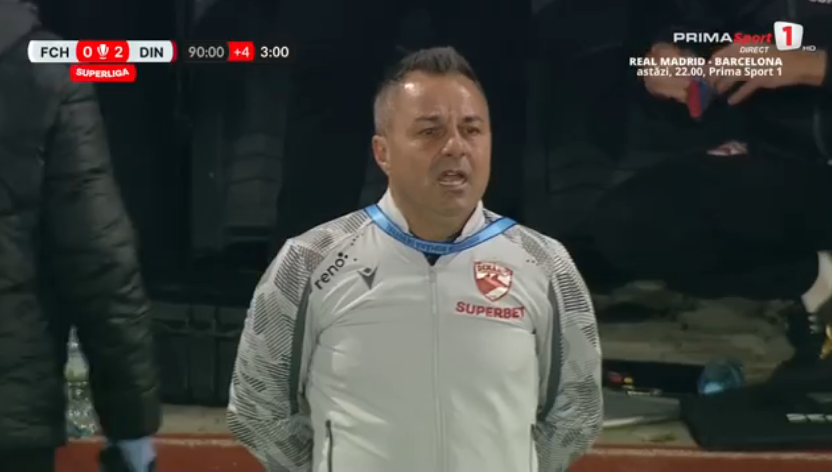 Hermannstadt - Dinamo: Florentin Petre, cu ochii în lacrimi. Foto: captură Prima Sport