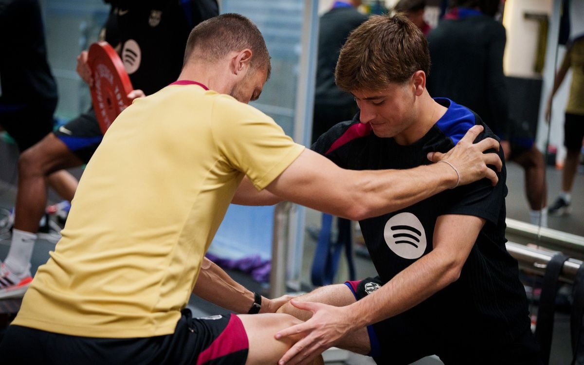 Barcelona, antrenament de recuperare în sală (foto: fcbarcelona.com)
