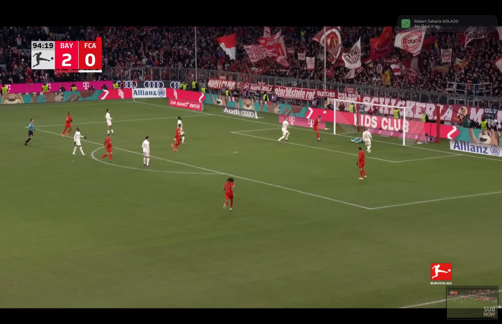 Gol Harry Kane în Bayern Munchen-Augsburg 3-0