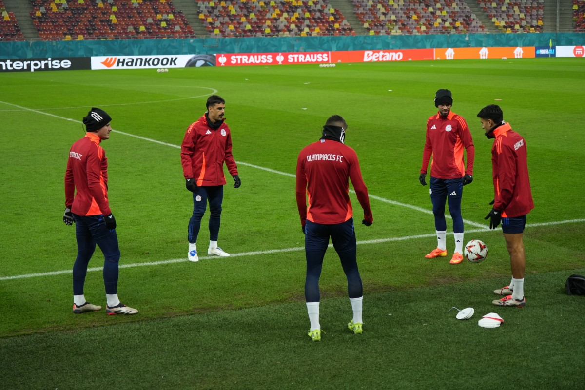 FCSB - Olympiacos. Antrenamentul grecilor. Foto: Iosif Popescu