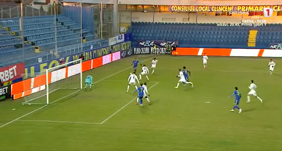 Laurențiu Vlăsceanu, ratare uriașă în Unirea Slobozia - CFR Cluj FOTO Captură video Prima Sport 1