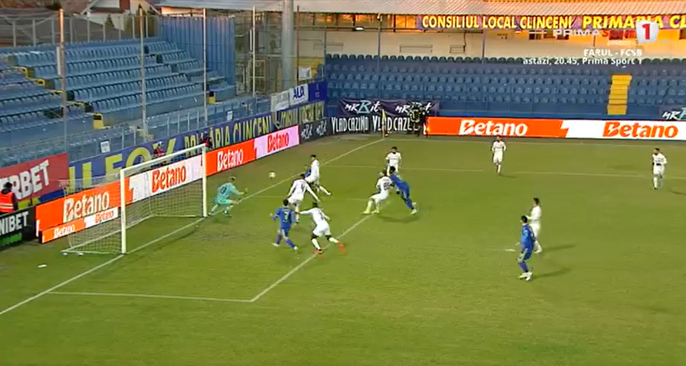 Laurențiu Vlăsceanu, ratare uriașă în Unirea Slobozia - CFR Cluj FOTO Captură video Prima Sport 1