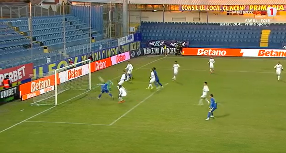Laurențiu Vlăsceanu, ratare uriașă în Unirea Slobozia - CFR Cluj FOTO Captură video Prima Sport 1