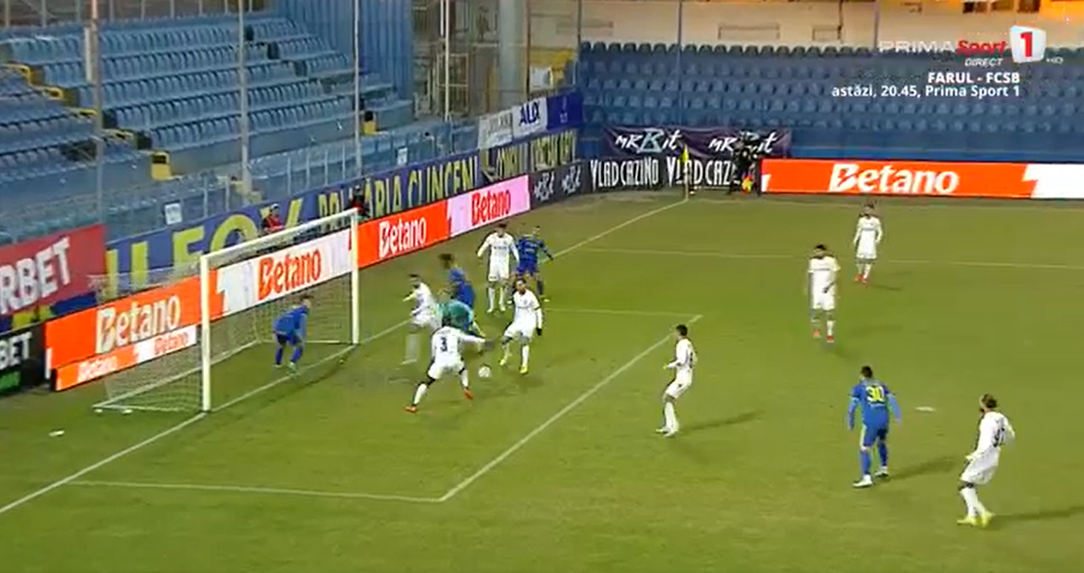 Laurențiu Vlăsceanu, ratare uriașă în Unirea Slobozia - CFR Cluj FOTO Captură video Prima Sport 1
