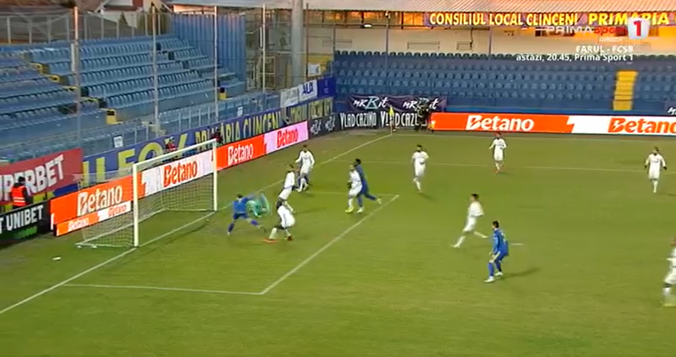 Laurențiu Vlăsceanu, ratare uriașă în Unirea Slobozia - CFR Cluj FOTO Captură video Prima Sport 1