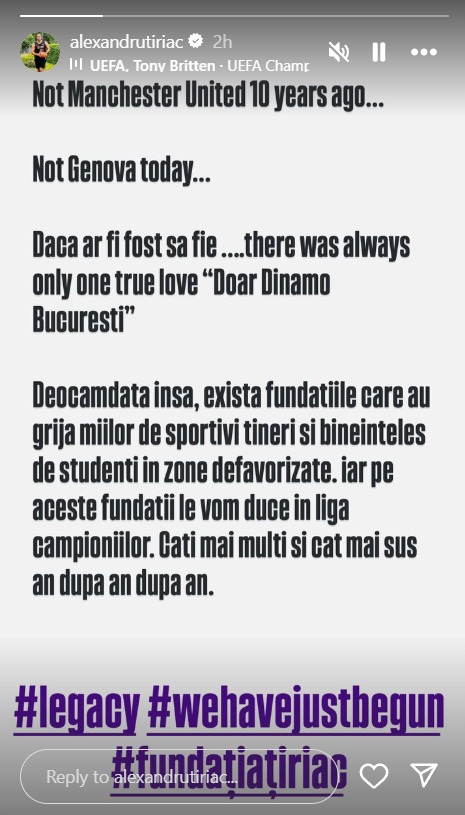 „Doar Dinamo București” Fiul lui  Ion Țiriac , după ce s-a vehiculat că tatăl său va investi la Genoa alături de Dan Șucu