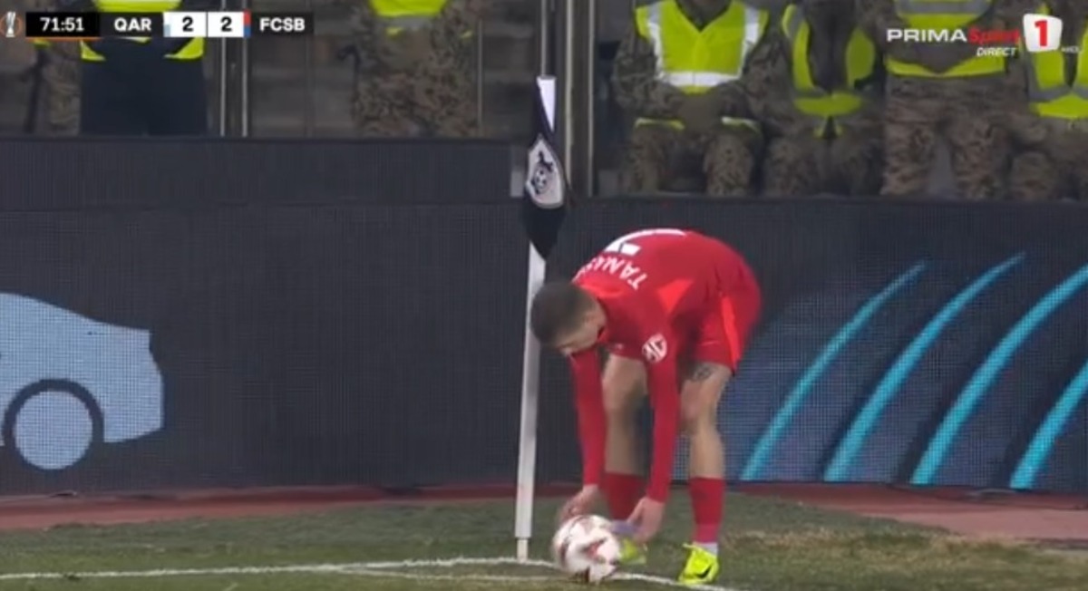 Reușita de 3-2 a lui Adrian Șut din Qarabag - FCSB/ Foto: Captură ecran Prima Sport.jpeg
