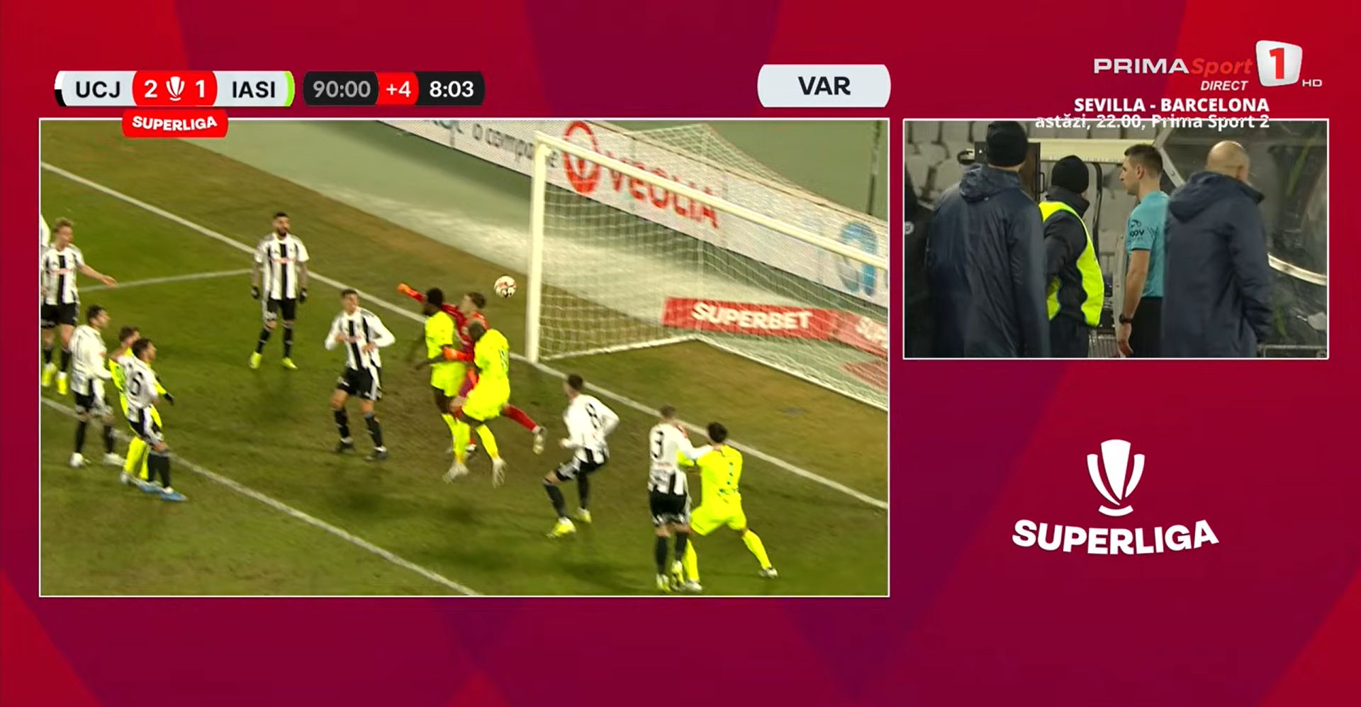 U Cluj - Poli Iași / Foto: Capturi Prima Sport (705).png