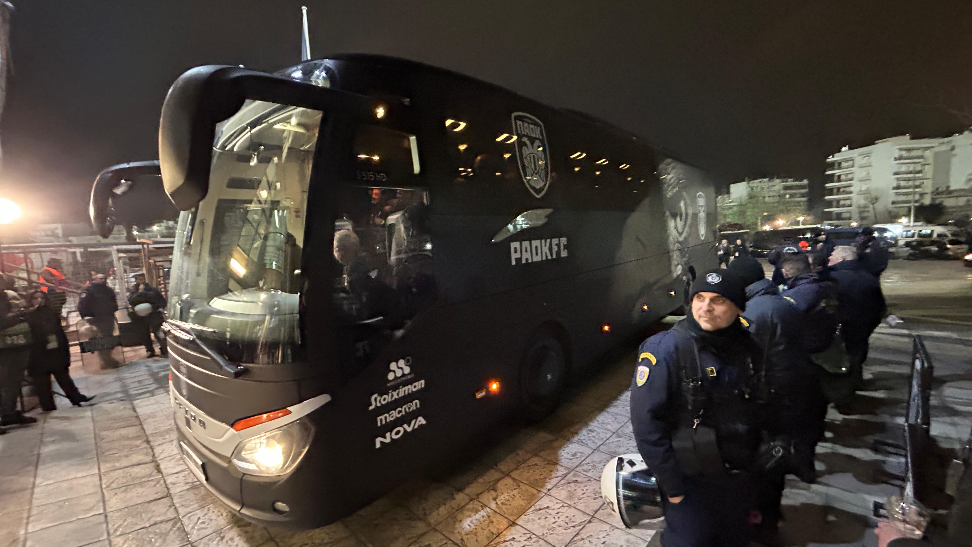 PAOK - FCSB. Sosirea echipelor la stadion