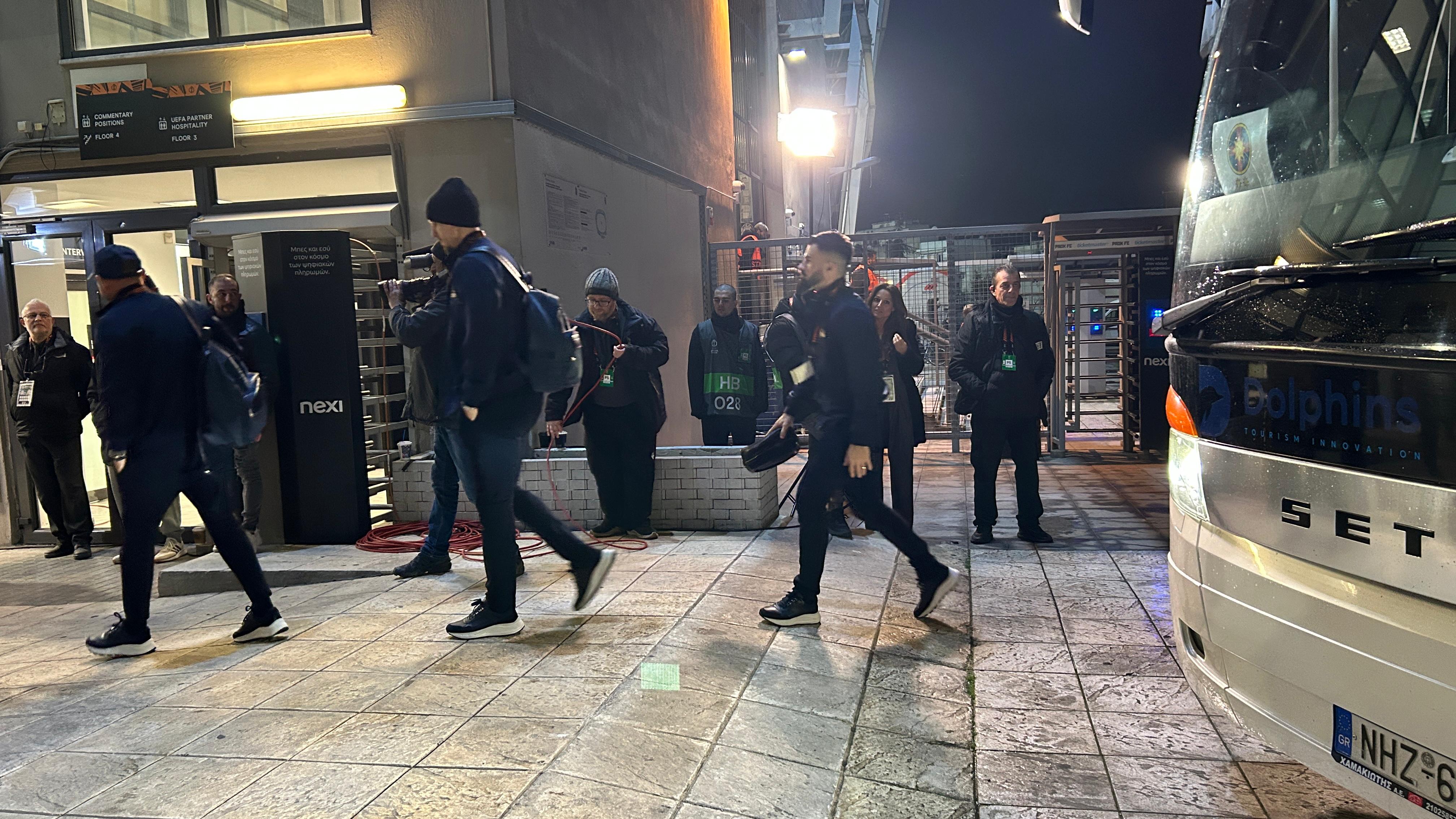 PAOK - FCSB. Sosirea echipelor la stadion