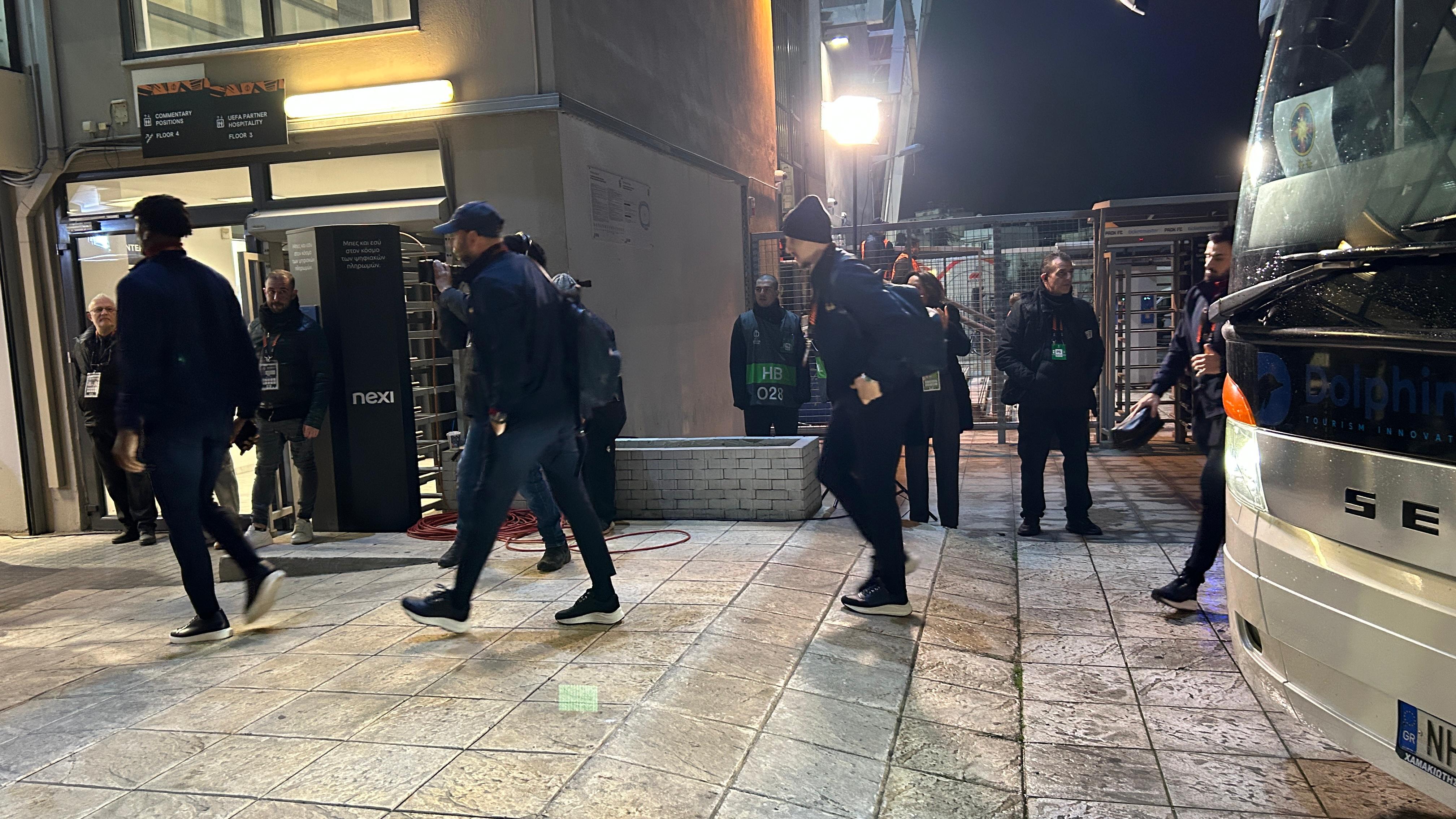 PAOK - FCSB. Sosirea echipelor la stadion