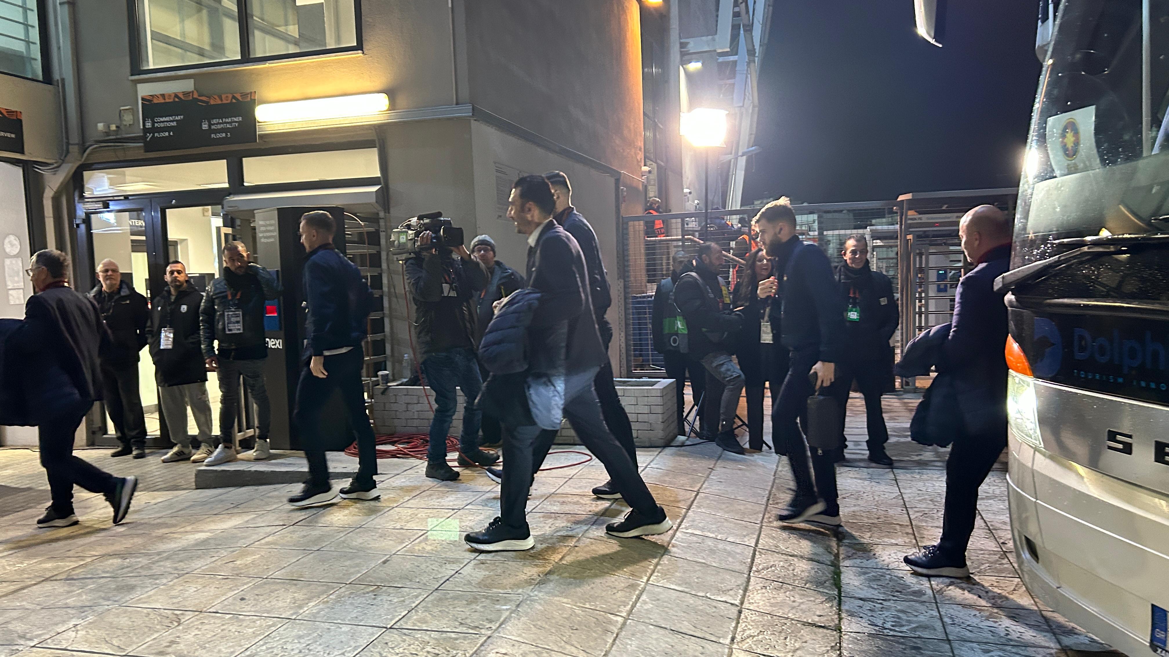 PAOK - FCSB. Sosirea echipelor la stadion