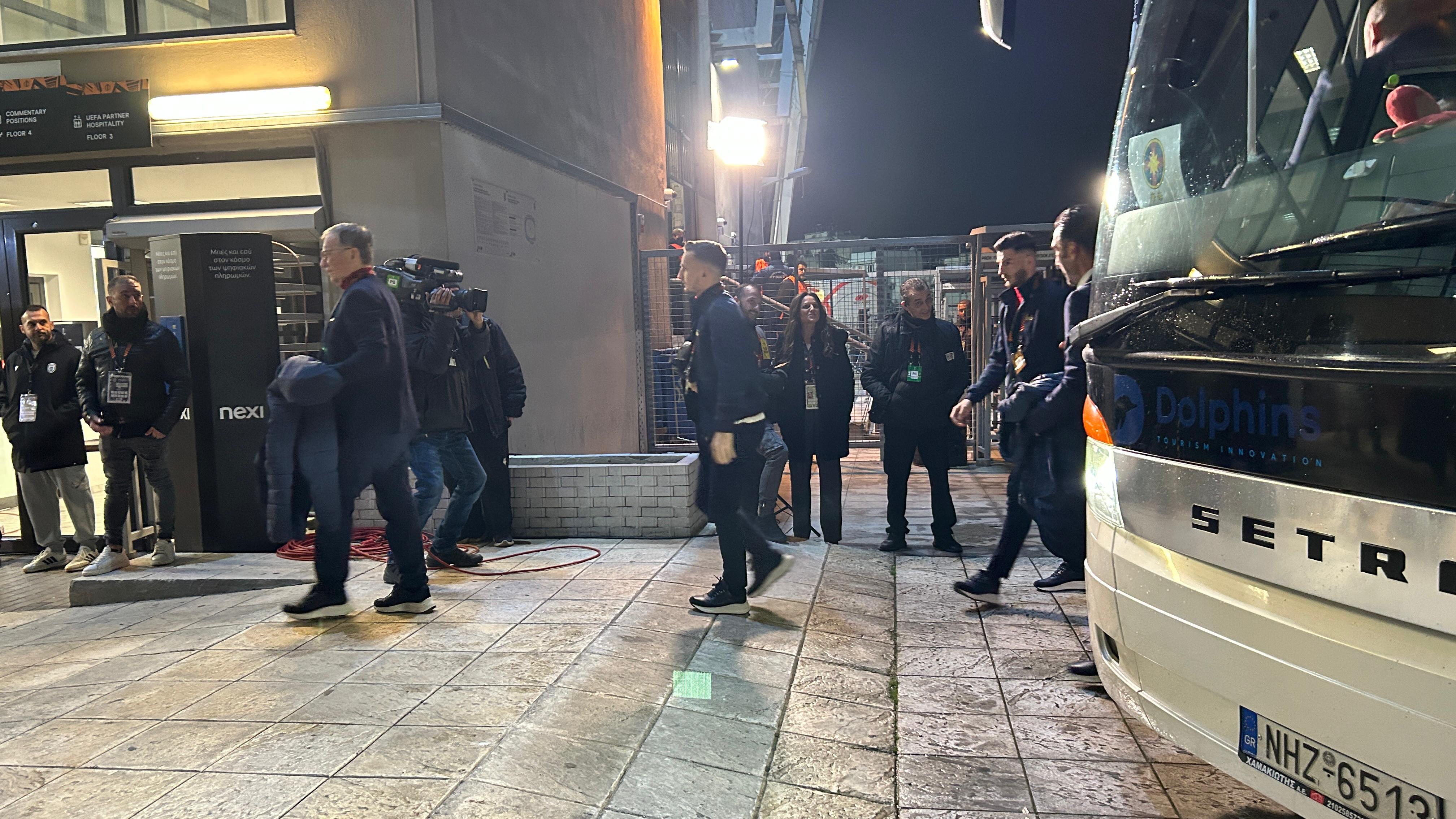 PAOK - FCSB. Sosirea echipelor la stadion
