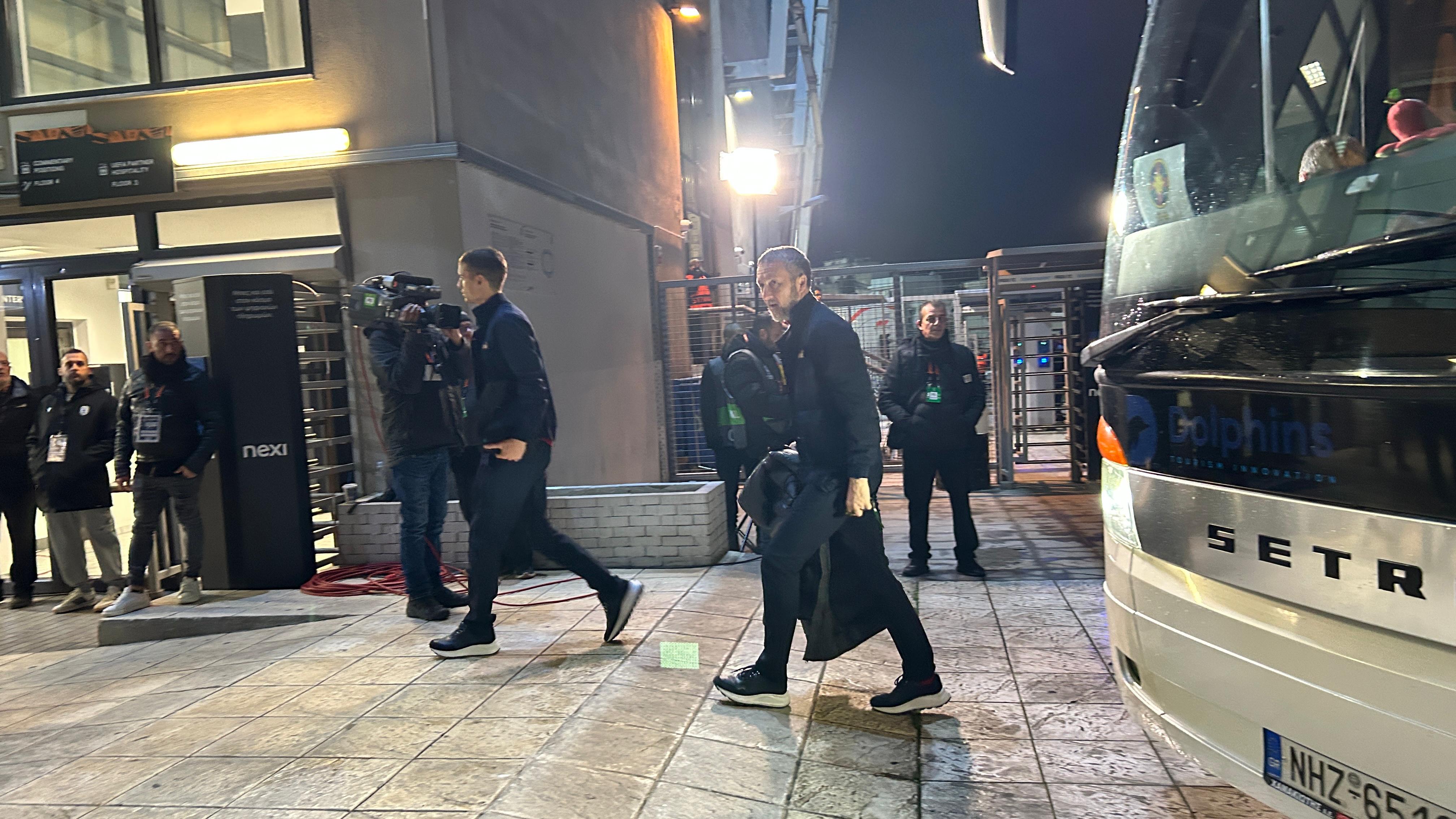 PAOK - FCSB. Sosirea echipelor la stadion