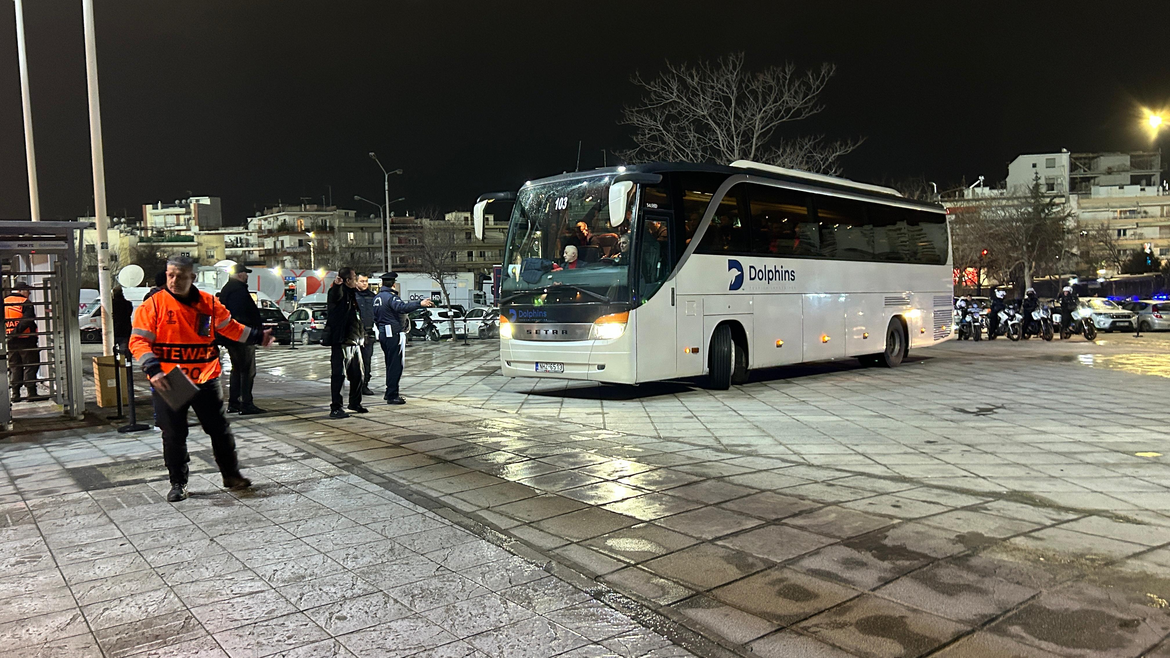 PAOK - FCSB. Sosirea echipelor la stadion