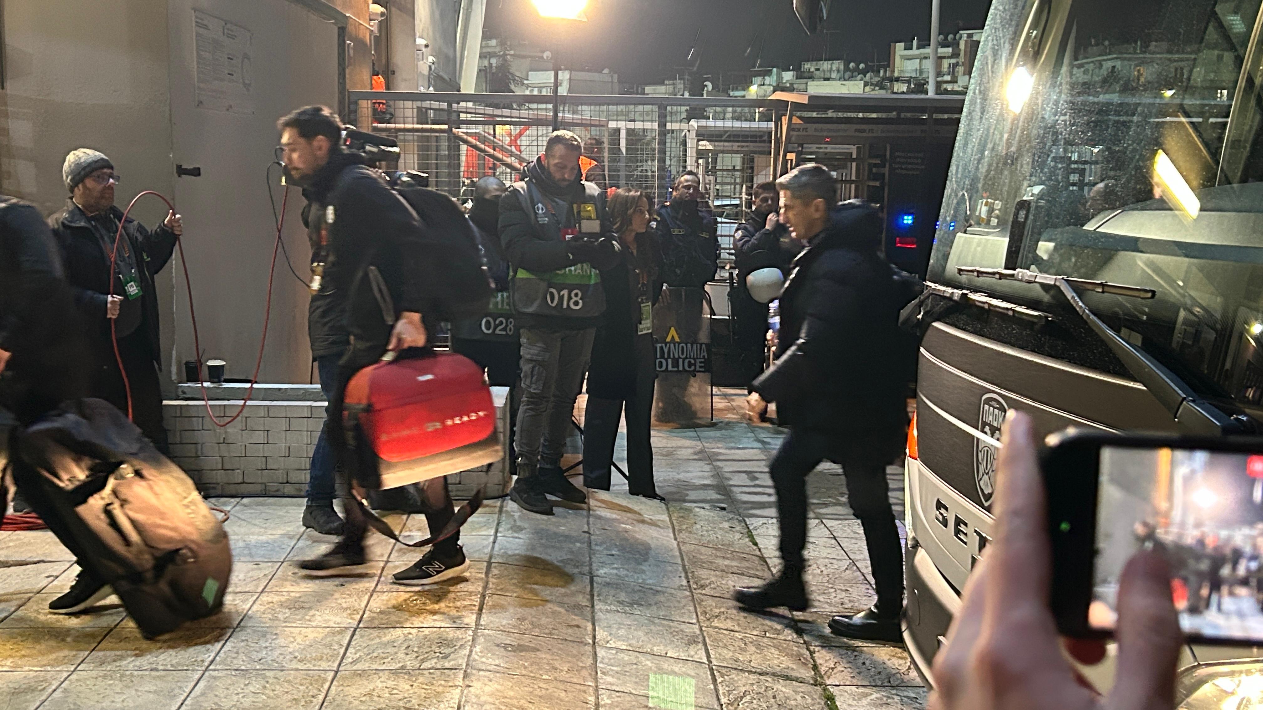 PAOK - FCSB. Sosirea echipelor la stadion