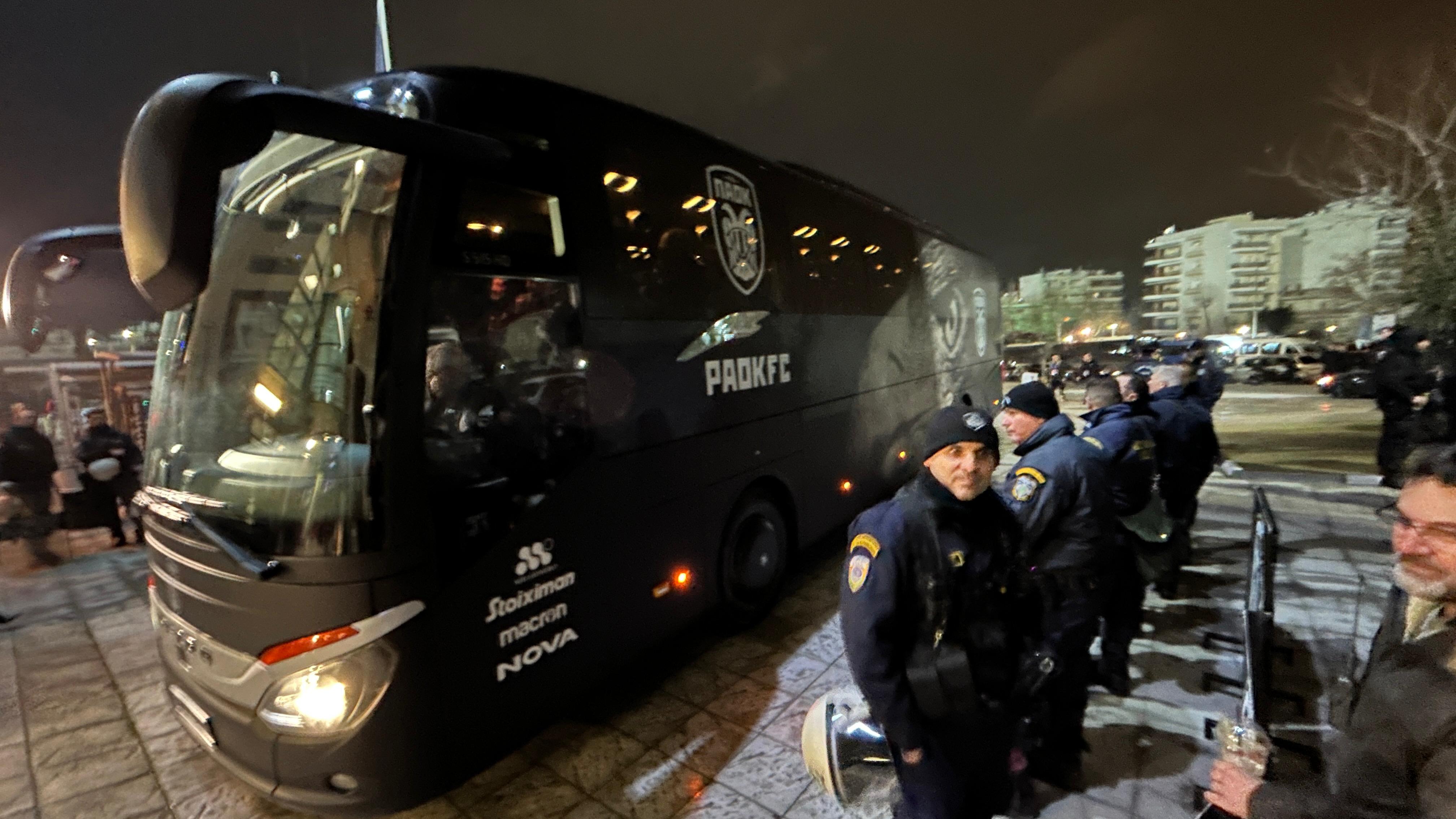 PAOK - FCSB. Sosirea echipelor la stadion