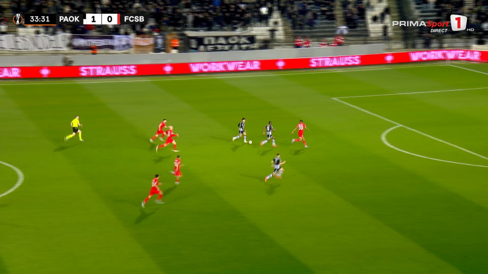 Ally Samatta, gol anulat în PAOK - FCSB (foto: captură Prima Sport)