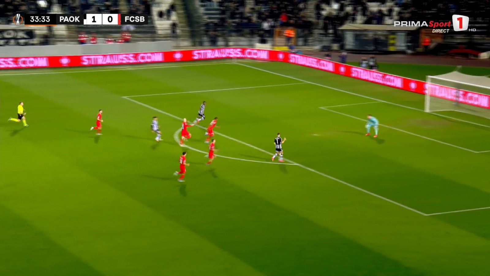 Ally Samatta, gol anulat în PAOK - FCSB (foto: captură Prima Sport)