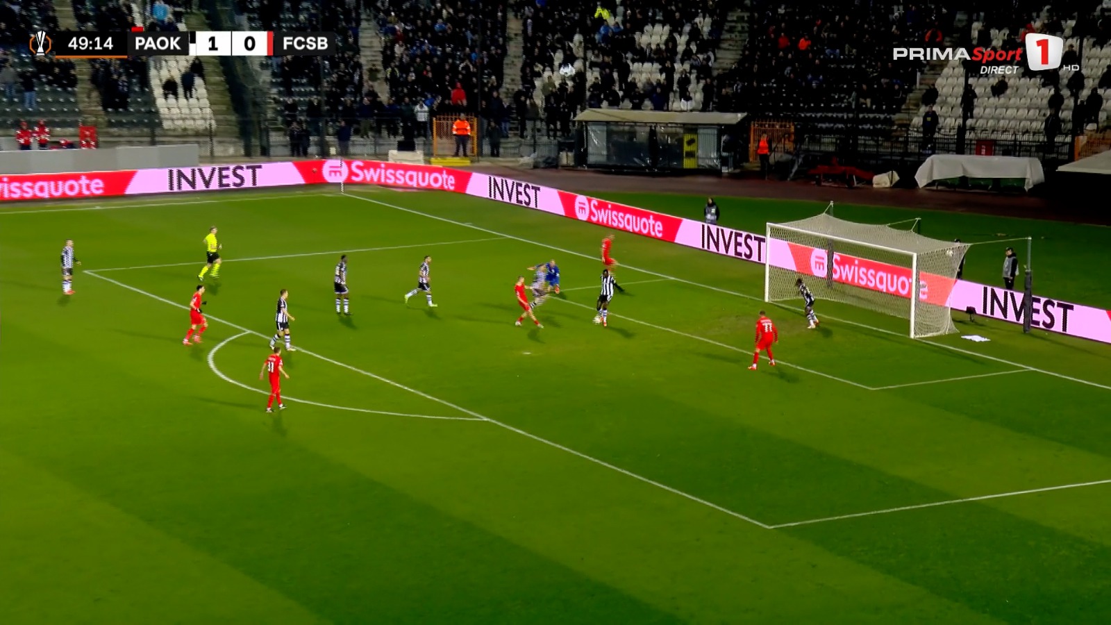 Andrei Gheorghiță, gol în PAOK - FCSB (foto: captură Prima Sport 1)