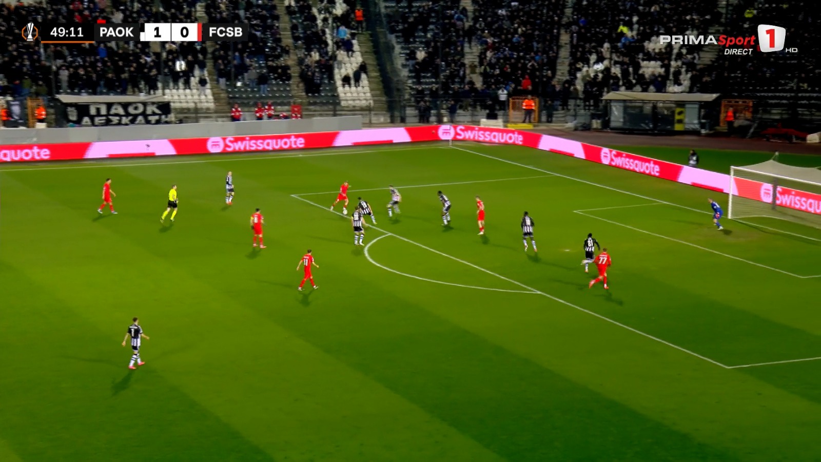 Andrei Gheorghiță, gol în PAOK - FCSB (foto: captură Prima Sport 1)