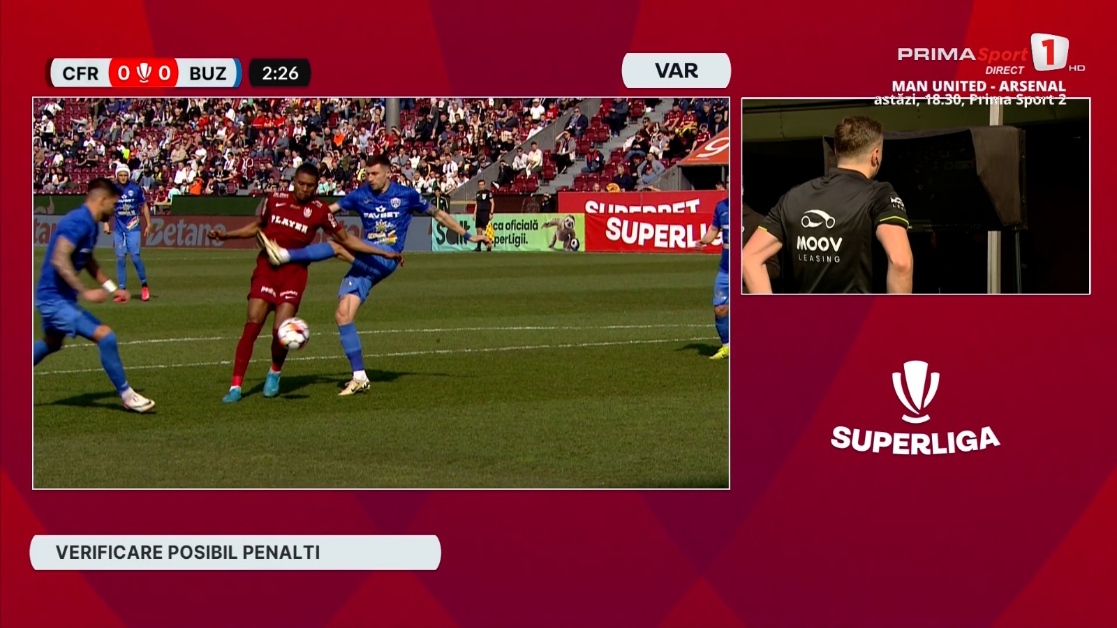 CFR Cluj - Gloria Buzău, 1-0 / Foto: Captură Prima TV