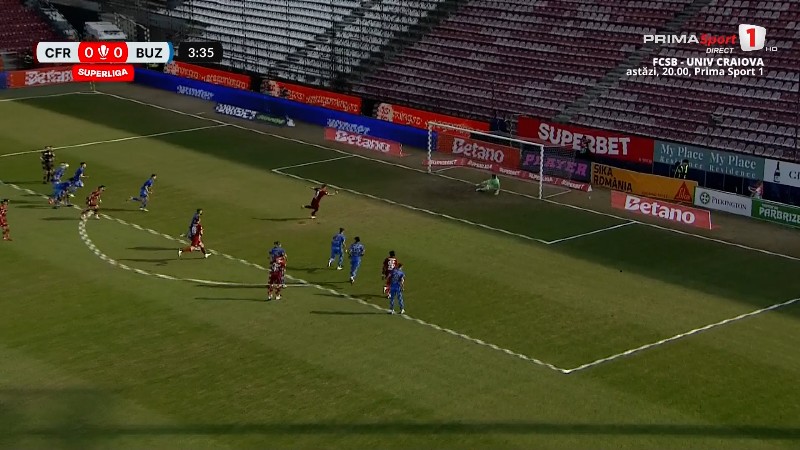 CFR Cluj - Gloria Buzău, 1-0 / Foto: Captură Prima TV