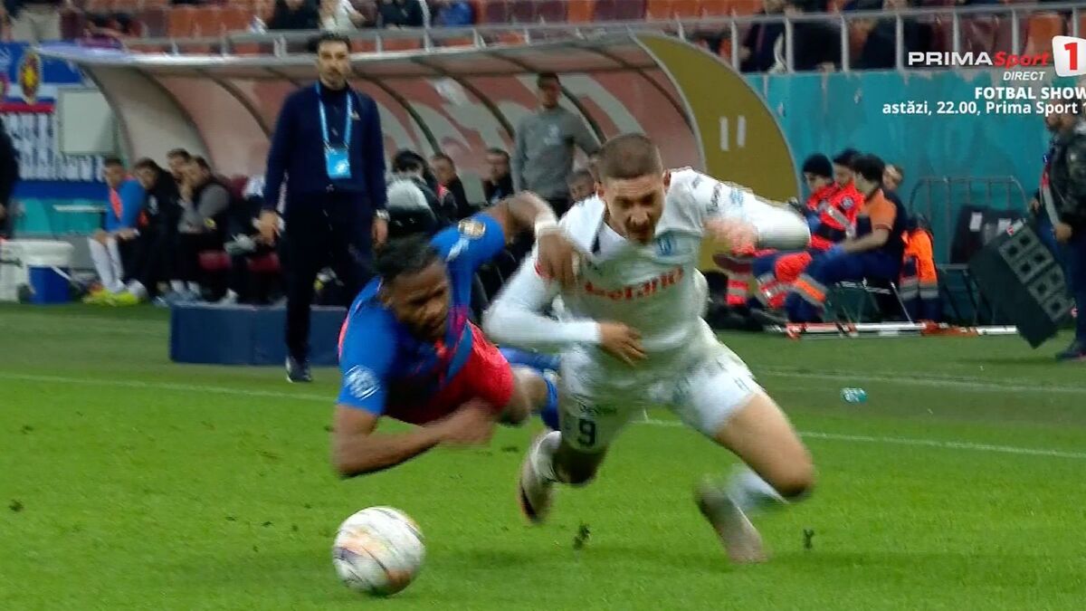 Ngezana, aproape de eliminare în FCSB - Universitatea Craiova/ Foto: captură ecran Prima Sport .jpeg