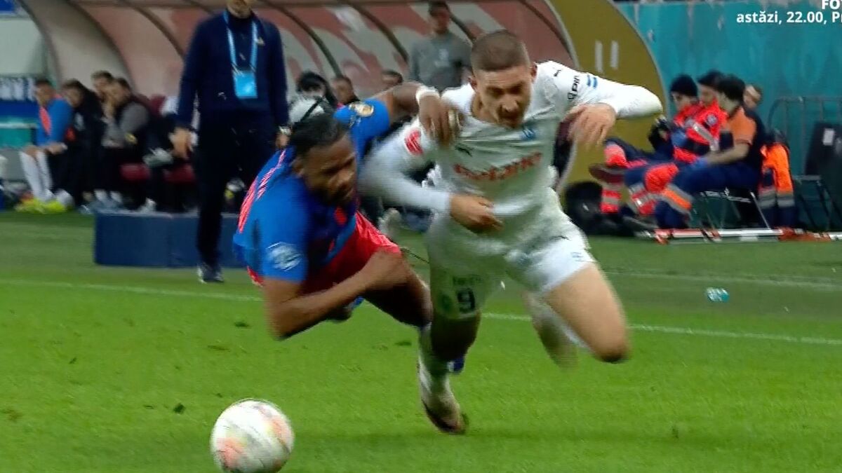 Ngezana, aproape de eliminare în FCSB - Universitatea Craiova/ Foto: captură ecran Prima Sport .jpeg