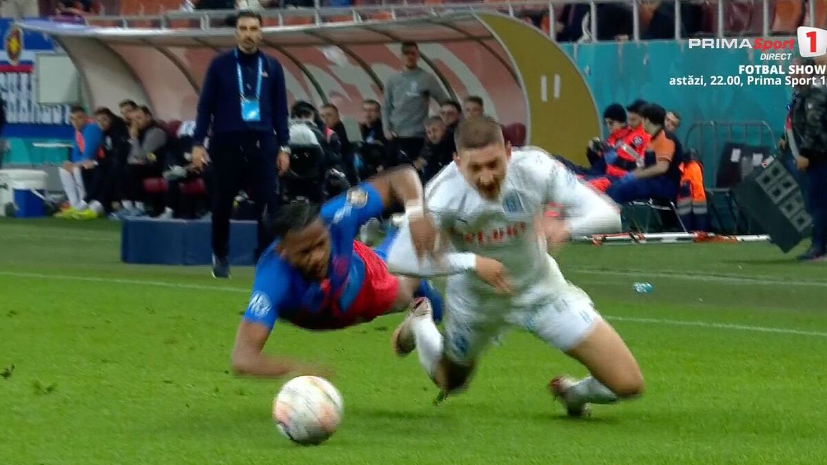 Ngezana, aproape de eliminare în FCSB - Universitatea Craiova/ Foto: captură ecran Prima Sport .jpeg