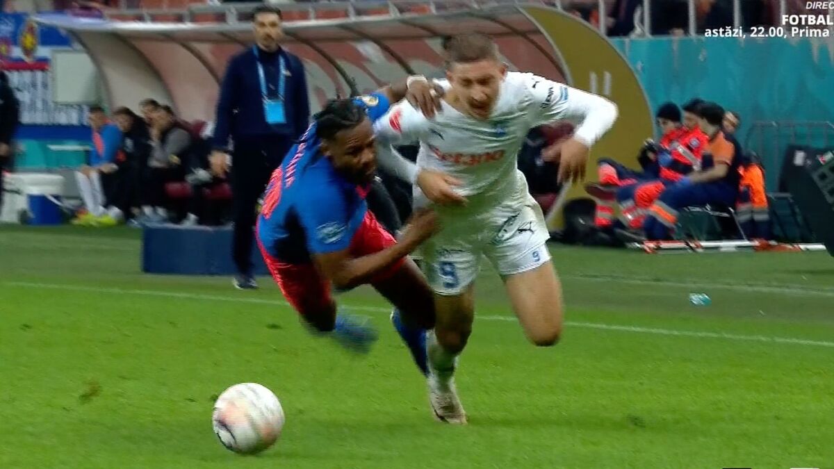Ngezana, aproape de eliminare în FCSB - Universitatea Craiova/ Foto: captură ecran Prima Sport .jpeg