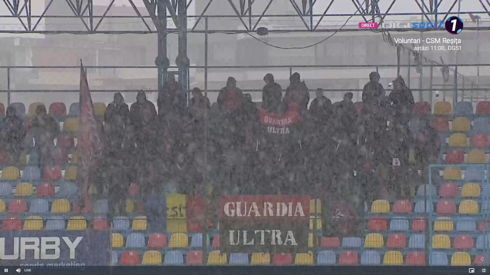 Ninsoare în aprilie la Voluntari - Reșița. Capturi Digi Sport